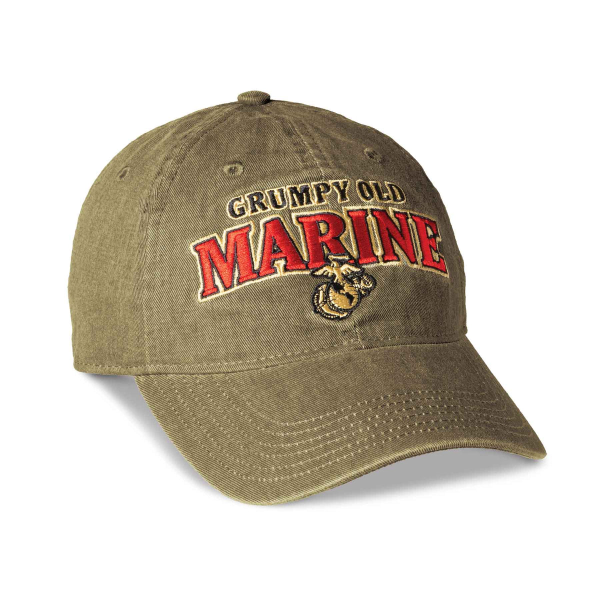 Sgt Grumpy Patch Grumpy Old Marine Hat - OD Green | USMC Eagle, Globe, and Anchor Hat ...