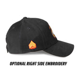 USMC Veteran Choose Your Rank Hat - Black - SGT GRIT