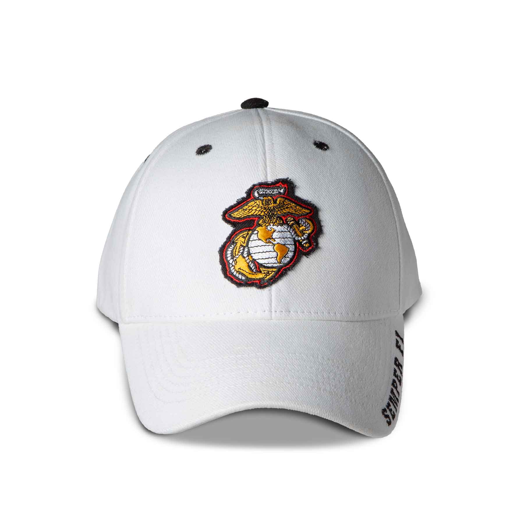 USMC Veteran Choose Your Rank Hat - White | Custom Marine Corps