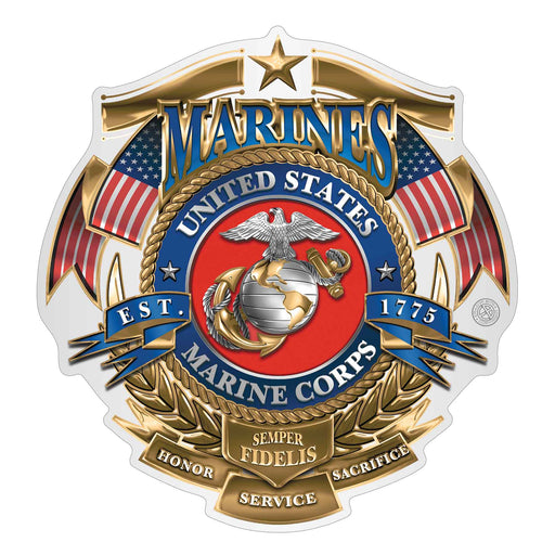USMC Badge Of Honor Reflective Decal - SGT GRIT