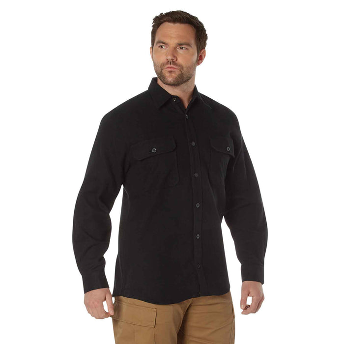 Extra Heavyweight Flannel Shirt- Black - SGT GRIT