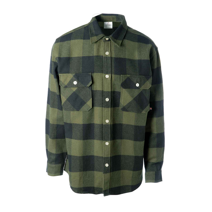 Extra Heavyweight Flannel Shirt- OD Green Plaid — SGT GRIT