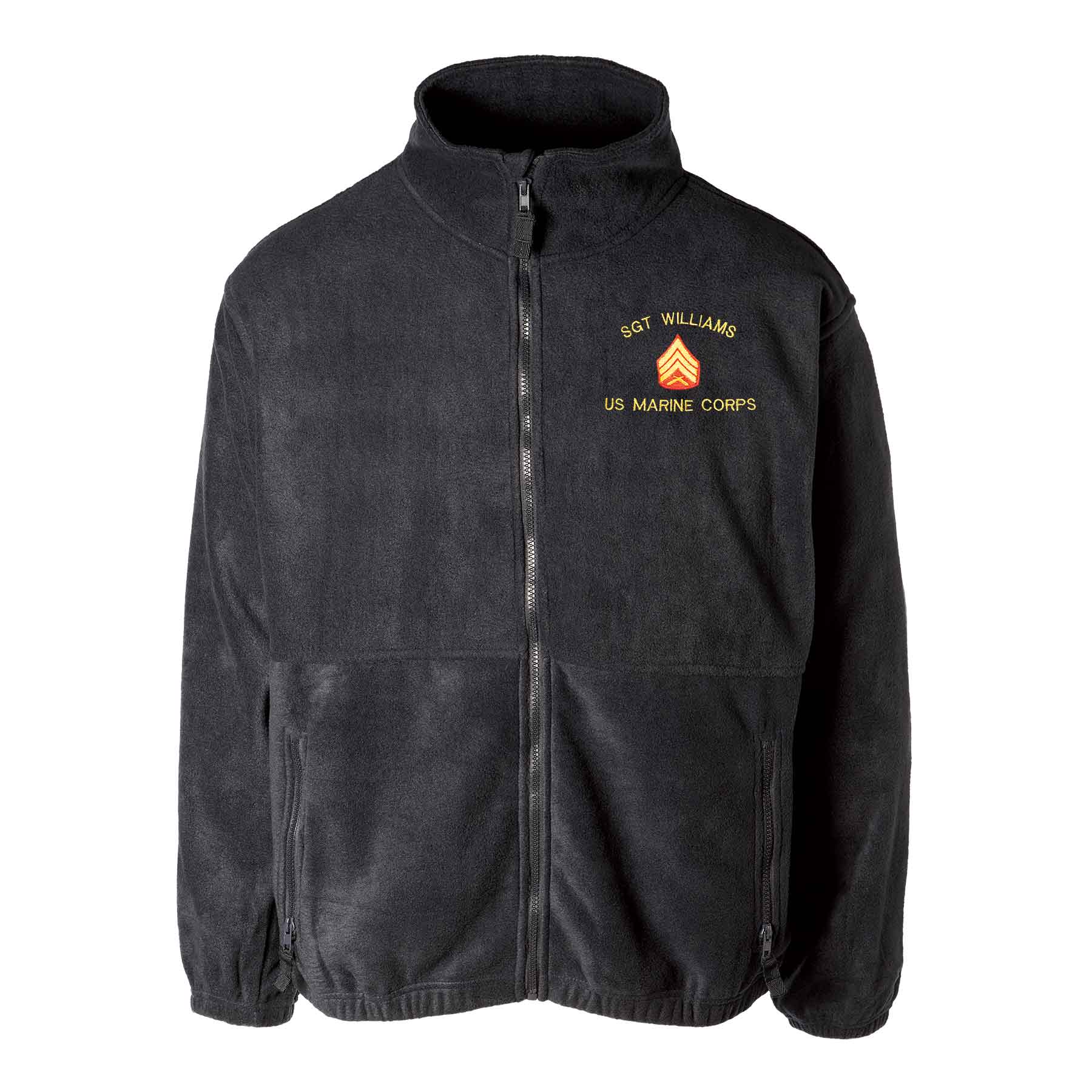 Custom USMC Embroidered Full Zip Fleece Jacket – SGT GRIT