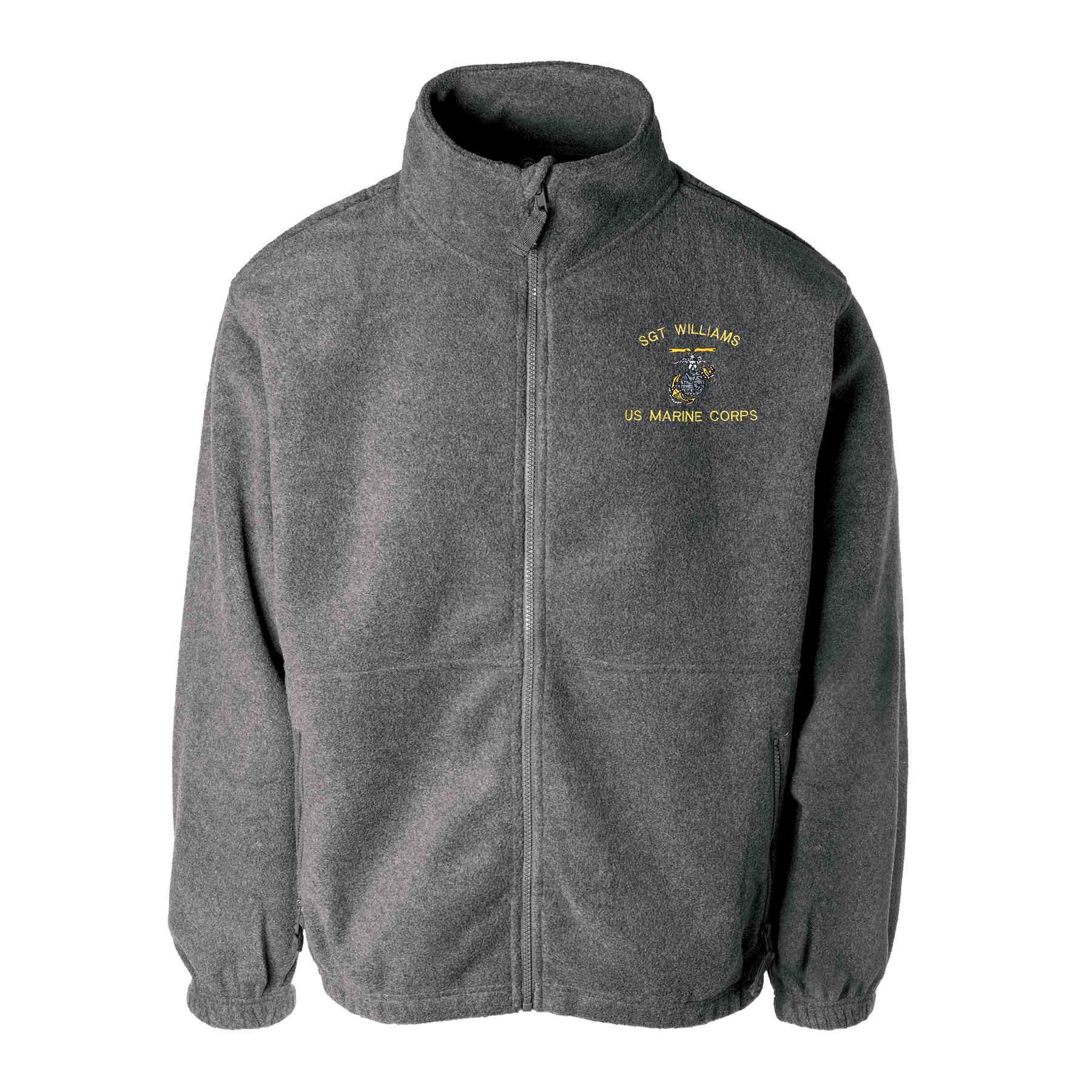 Custom USMC Embroidered Full Zip Fleece Jacket – SGT GRIT