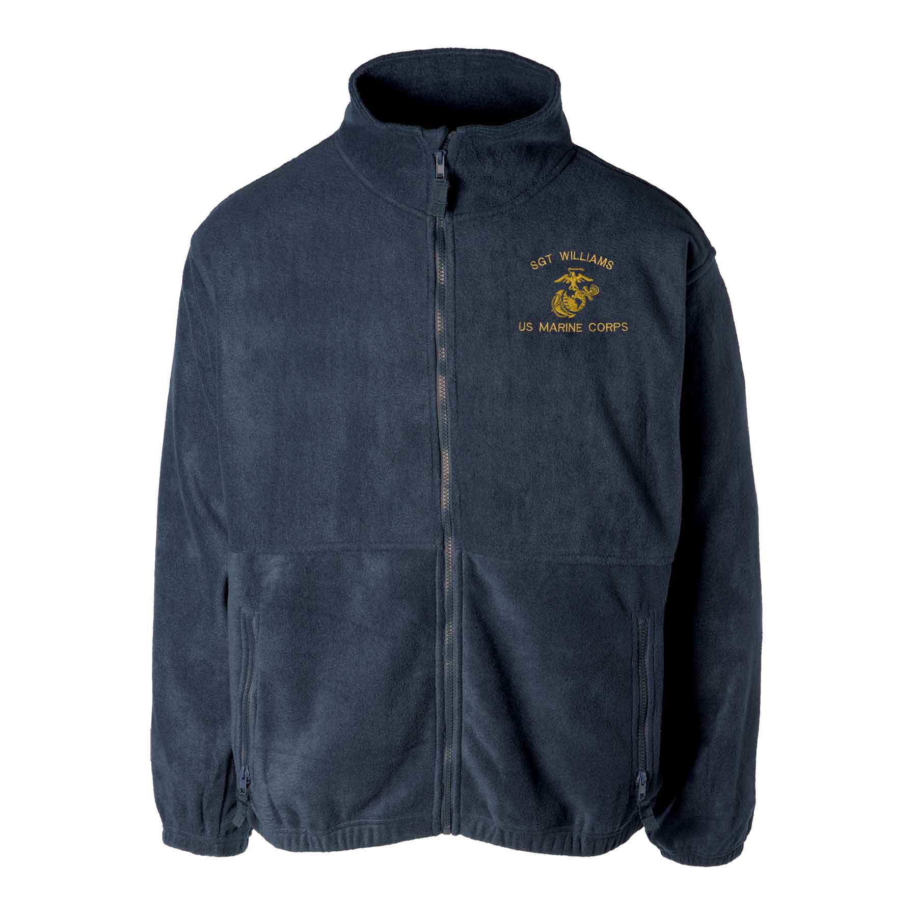 Custom USMC Embroidered Full Zip Fleece Jacket – SGT GRIT