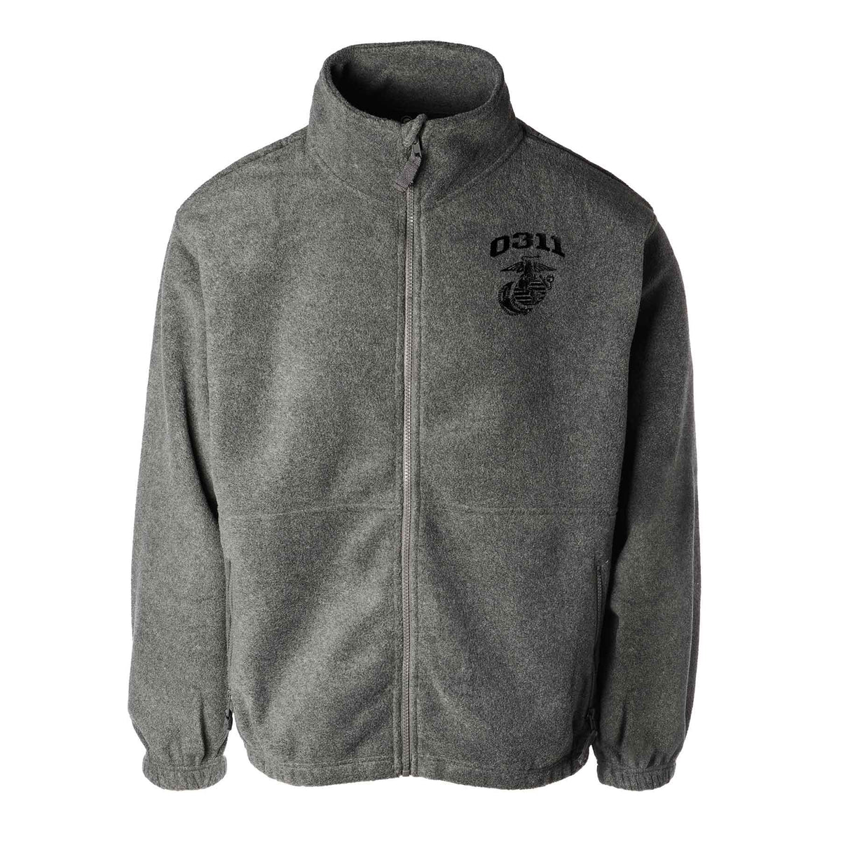 Marine Corps MOS Embroidered Fleece Full Zip - Gray with Black – SGT GRIT