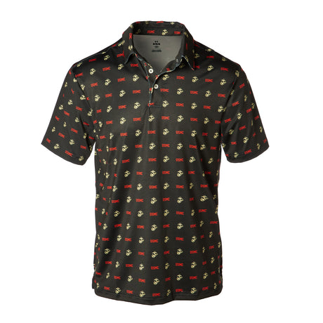 Under Armour USMC EGA Black Polo - SGT GRIT
