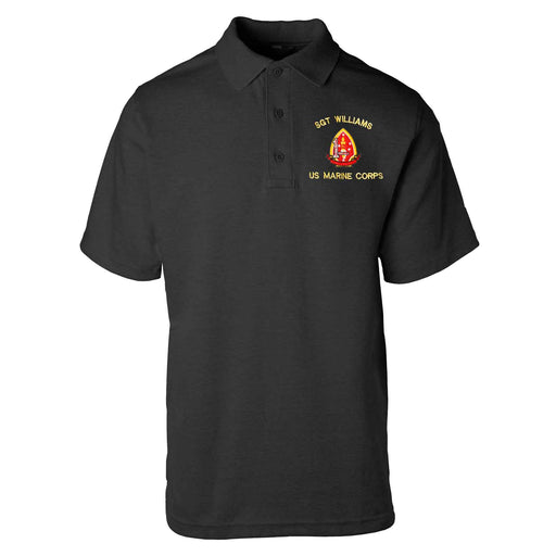 1st Battalion 2nd Marines Embroidered Tru-Spec Golf Shirt - SGT GRIT
