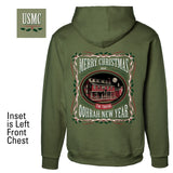 USMC Tun Tavern Christmas Hoodie Back Design- OD Green - SGT GRIT