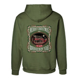 USMC Tun Tavern Christmas Hoodie Back Design- OD Green - SGT GRIT