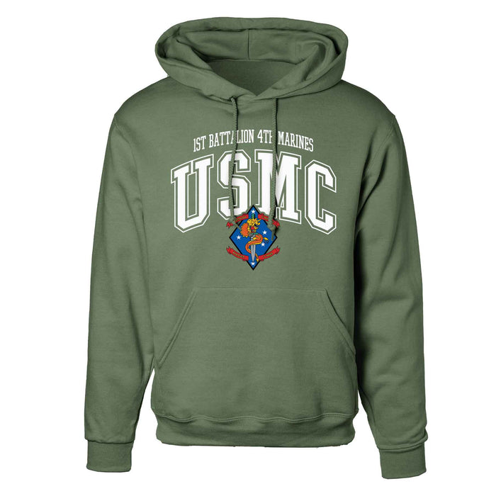 1st Battalion 4th Marines Arched Hoodie - SGT GRIT