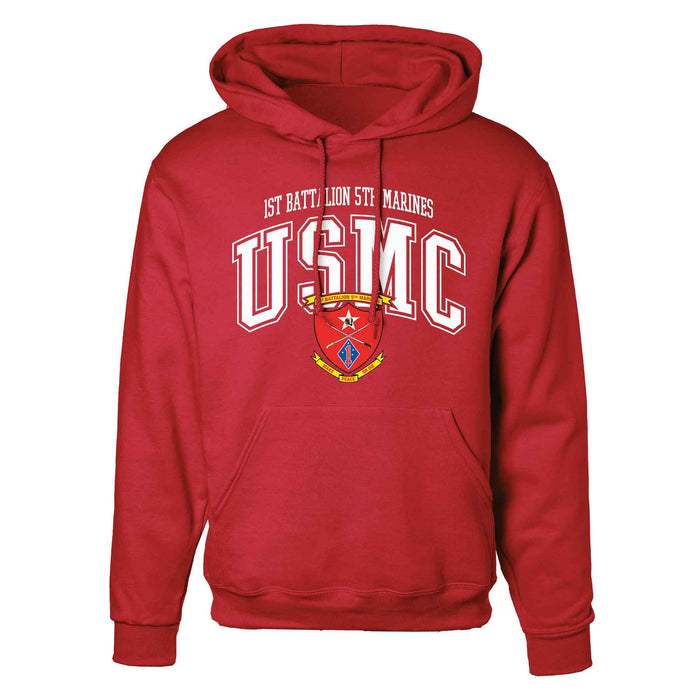 1st Battalion 5th Marines Arched Hoodie - SGT GRIT