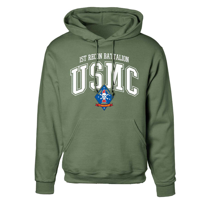 1st Recon Battalion Arched Hoodie - SGT GRIT