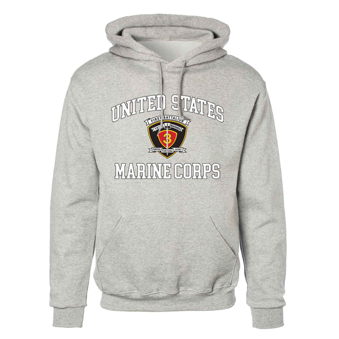 1st Battalion 3rd Marines USMC Hoodie - SGT GRIT