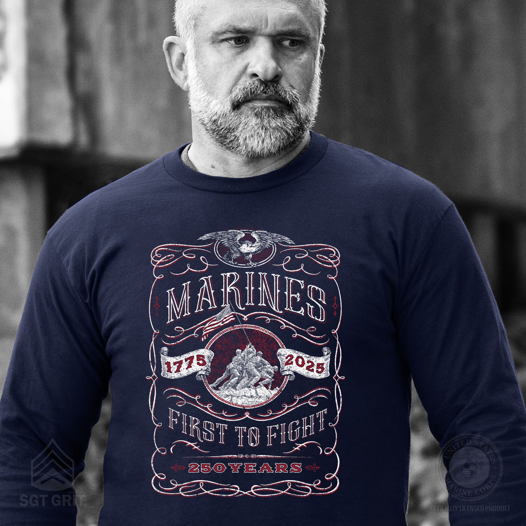 USMC 250 Years Iwo Jima Long Sleeve Shirt – Celebrate Marine