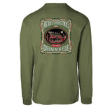 USMC Tun Tavern Christmas Long Sleeve T-Shirt Back Design- OD Green (Copy) - SGT GRIT