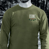 USMC Tun Tavern Christmas Long Sleeve T-Shirt Back Design- OD Green (Copy) - SGT GRIT