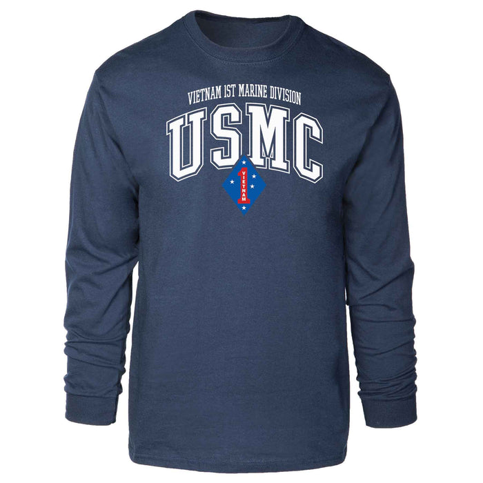 Vietnam 1st Marine Division Arched Long Sleeve T-shirt - SGT GRIT