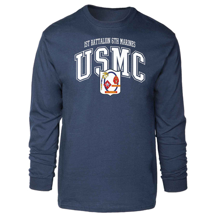 1st Battalion 6th Marines Arched Long Sleeve T-shirt - SGT GRIT