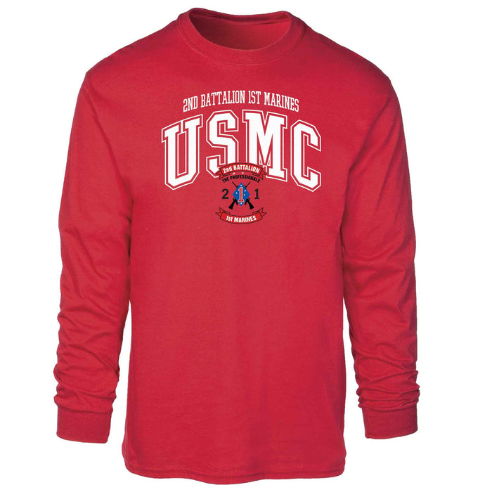 2nd Battalion 1st Marines Arched Long Sleeve T-shirt - SGT GRIT