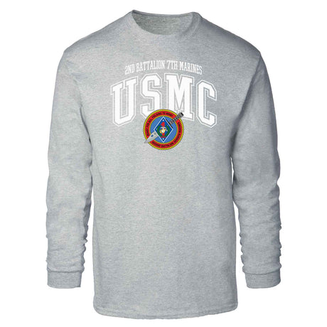 2nd Battalion 7th Marines Arched Long Sleeve T-shirt - SGT GRIT