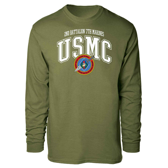 2nd Battalion 7th Marines Arched Long Sleeve T-shirt - SGT GRIT