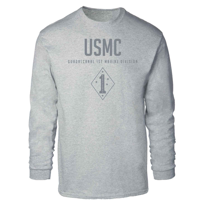 Guadalcanal 1st Marine Division Tonal Long Sleeve T-shirt - SGT GRIT
