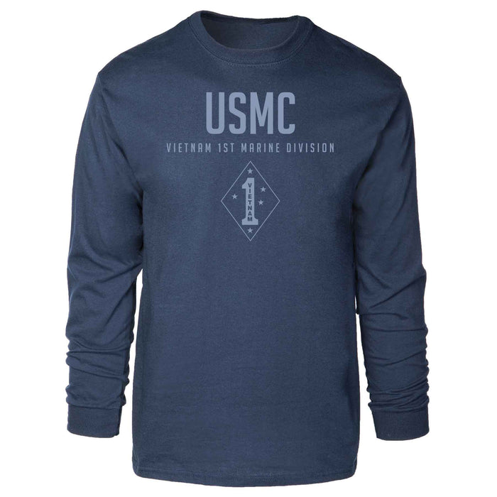 Vietnam 1st Marine Division Tonal Long Sleeve T-shirt - SGT GRIT