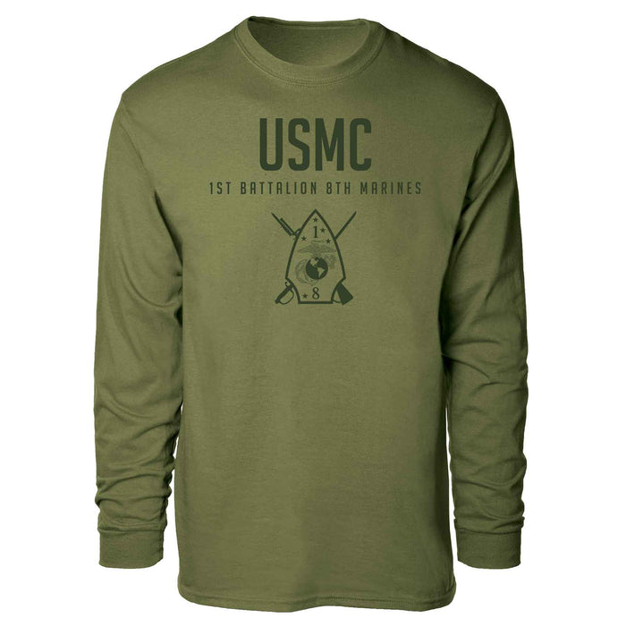 1st Battalion 8th Marines Tonal Long Sleeve T-shirt - SGT GRIT