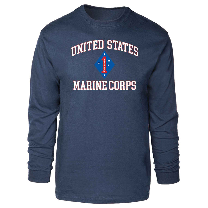 Vietnam 1st Marine Division USMC Long Sleeve T-shirt - SGT GRIT