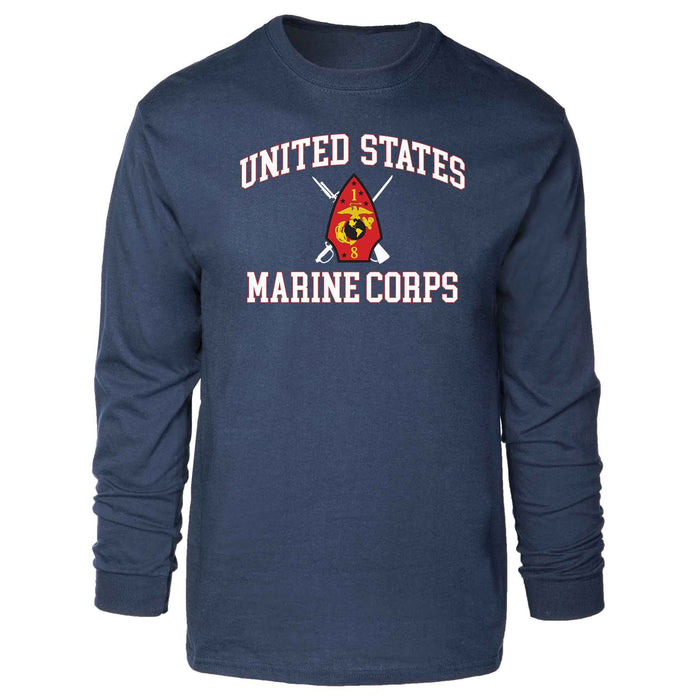 1st Battalion 8th Marines USMC Long Sleeve T-shirt - SGT GRIT