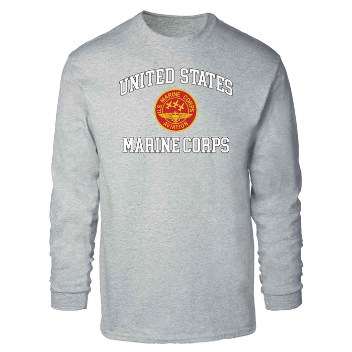 Red Marine Corps Aviation USMC Long Sleeve T-shirt - SGT GRIT