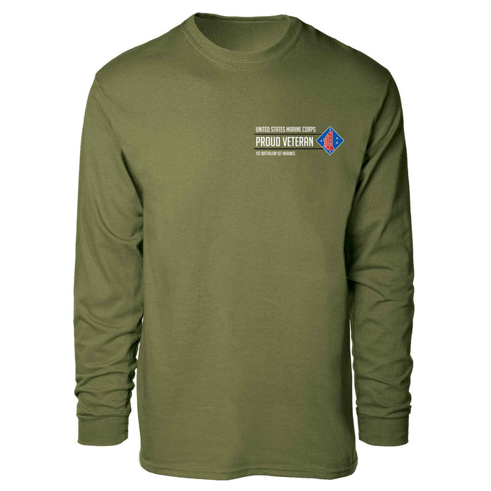 1st Battalion 1st Marines Proud Veteran Long Sleeve T-shirt - SGT GRIT