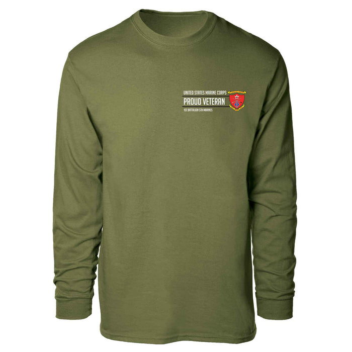 1st Battalion 5th Marines Proud Veteran Long Sleeve T-shirt - SGT GRIT