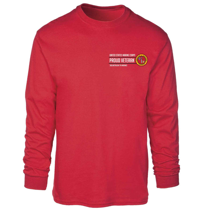 3rd Battalion 7th Marines Proud Veteran Long Sleeve T-shirt - SGT GRIT