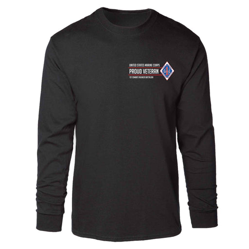 1st Combat Engineer Battalion Proud Veteran Long Sleeve T-shirt - SGT GRIT
