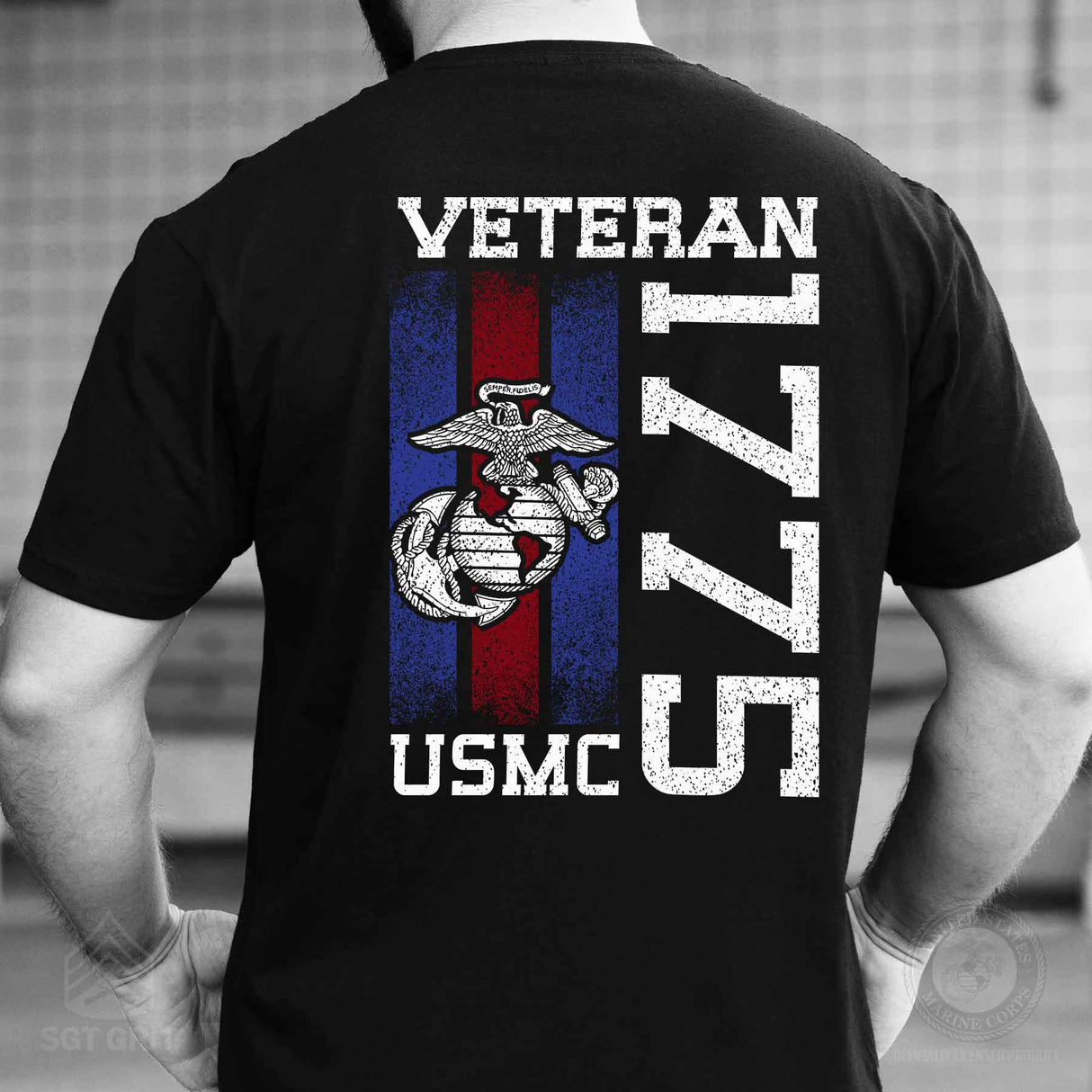 USMC Blood Stripe Veteran T-Shirt - SGT GRIT