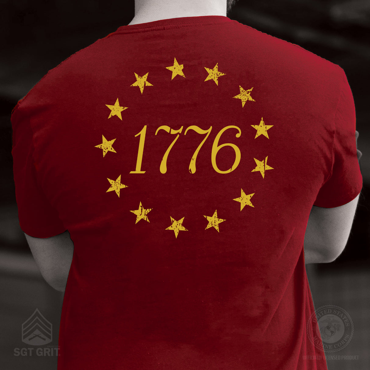 1776 Betsy Ross Flag T-Shirt - Back Design - SGT GRIT