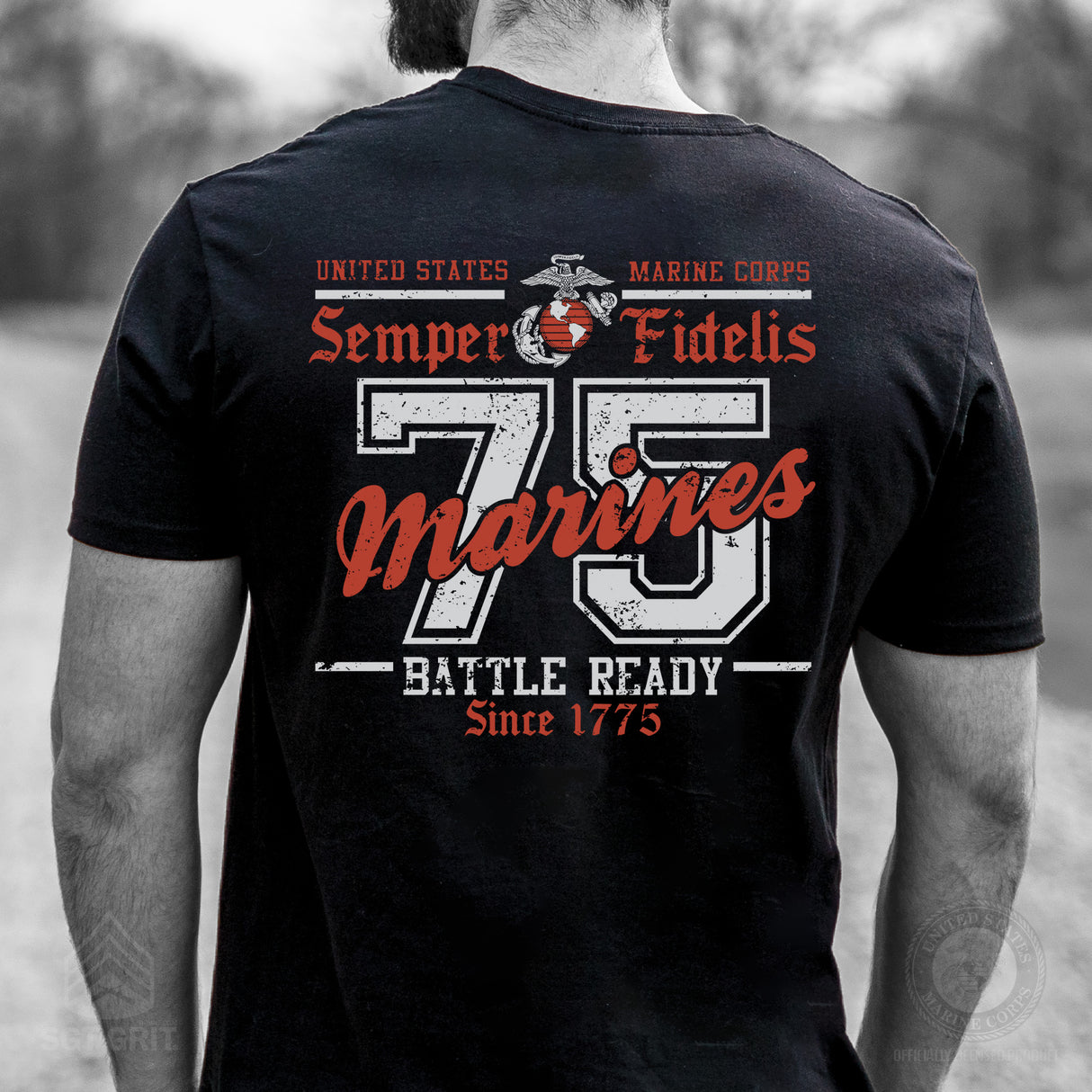 USMC Battle Ready ’75 T-Shirt – Back Design - SGT GRIT