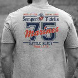 USMC Battle Ready ’75 T-Shirt – Back Design - SGT GRIT