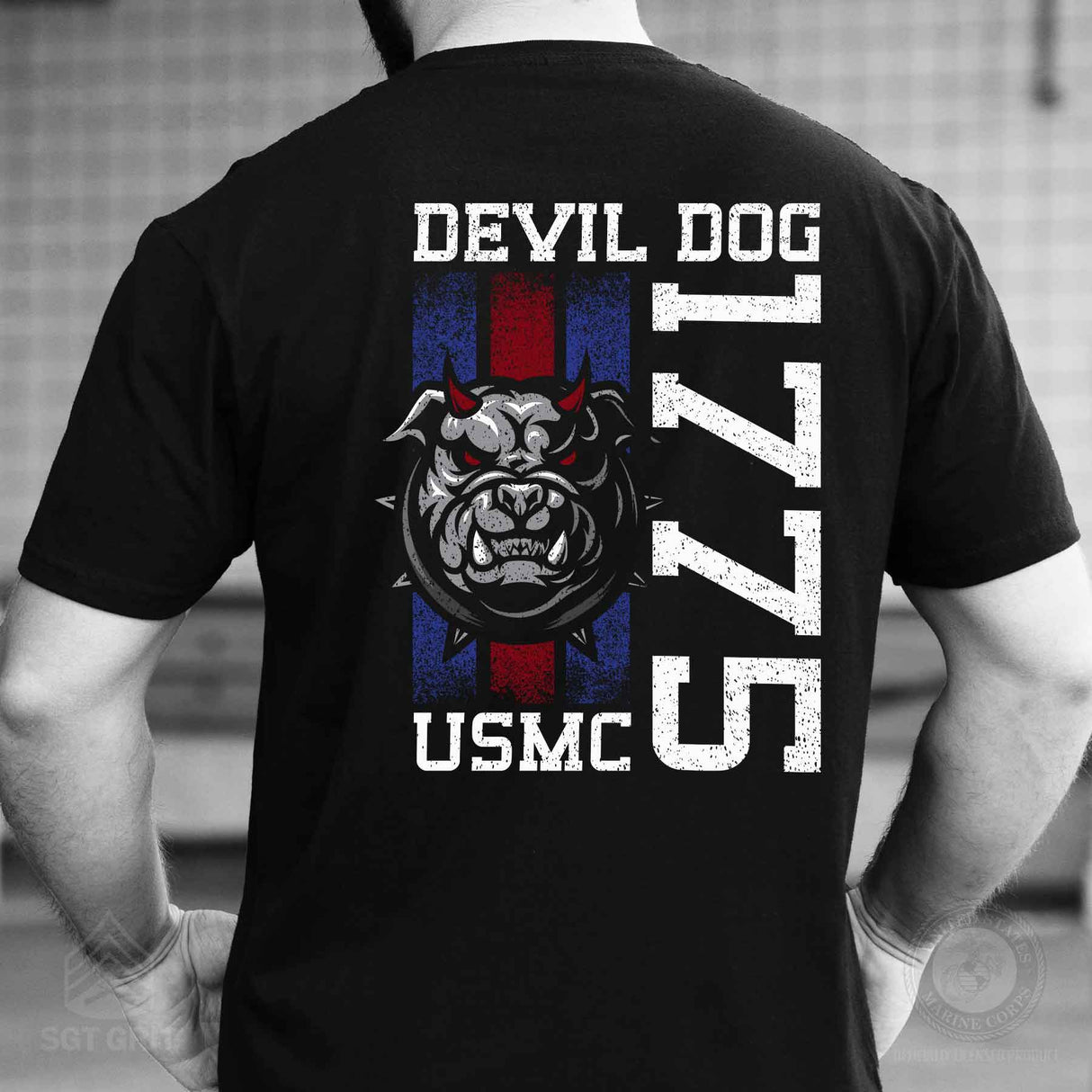 USMC Blood Stripe Devil Dog T-Shirt - SGT GRIT