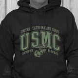 USMC Bold Collegiate Hoodie - SGT GRIT