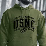 USMC Bold Collegiate Hoodie - SGT GRIT