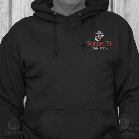 USMC Battle Ready ’75 Hoodie – Back Design - SGT GRIT