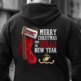 USMC Christmas Stocking Hoodie- Left Chest - SGT GRIT