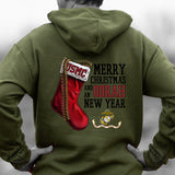 USMC Christmas Stocking Hoodie- Left Chest - SGT GRIT
