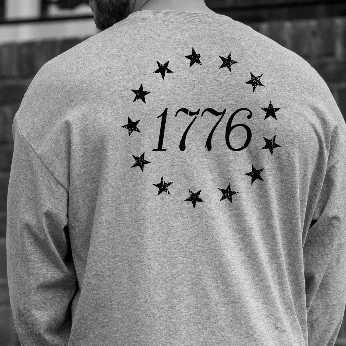 1776 Betsy Ross Flag Long Sleeve T-Shirt - Back Design - SGT GRIT