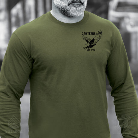 250 Years Eagle Long Sleeve T-Shirt – OD Green - SGT GRIT