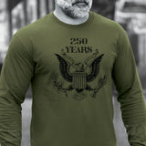 Vintage Eagle 250 Years Long Sleeve T-Shirt- OD Green - SGT GRIT