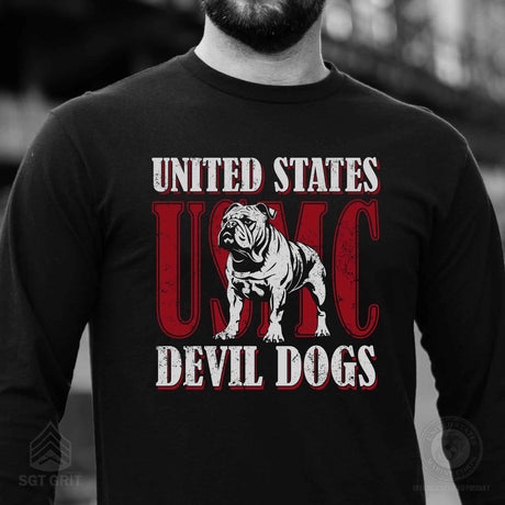 USMC Devil Dog Long Sleeve T-Shirt - SGT GRIT